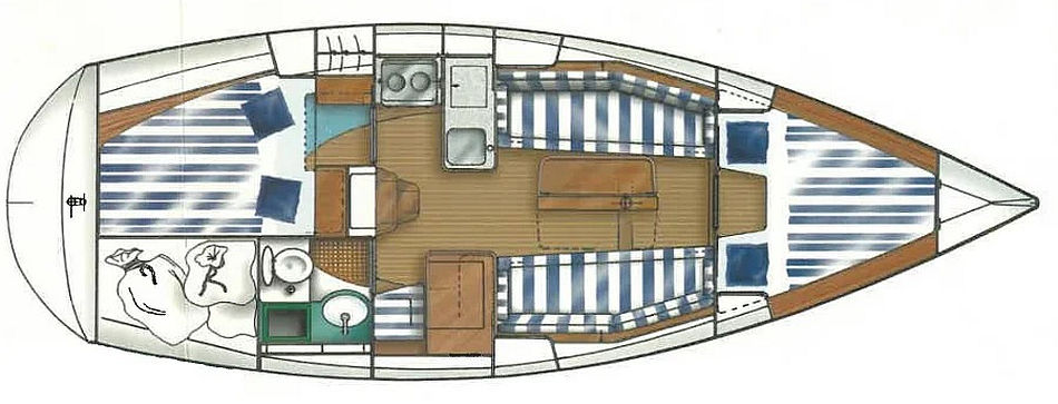 Bavaria 33 Cruiser deck layout