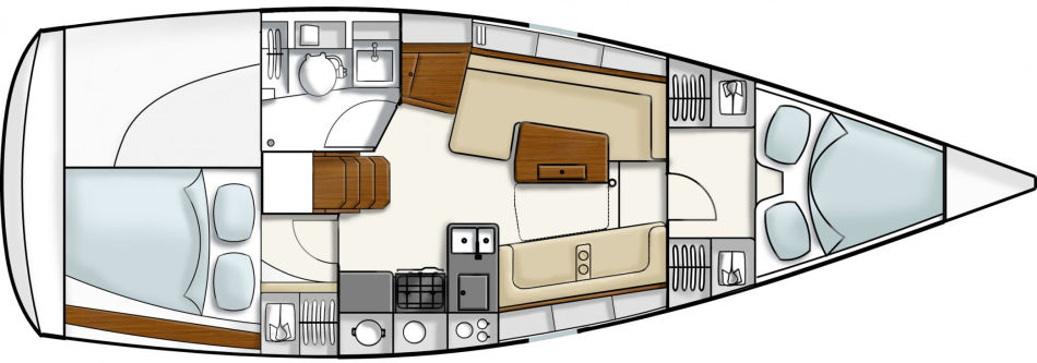 Hanse 350 deck layout