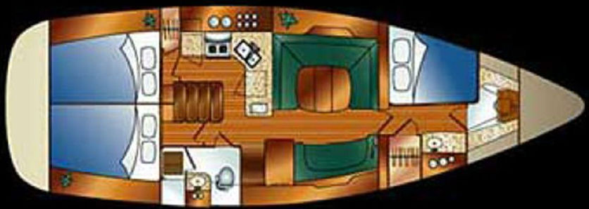 Hunter 41AC deck layout