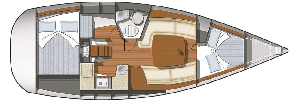 Jeanneau Sun Odyssey 32  deck layout