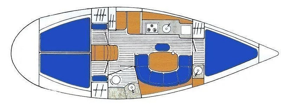 Jeanneau Sun Odyssey 33  deck layout