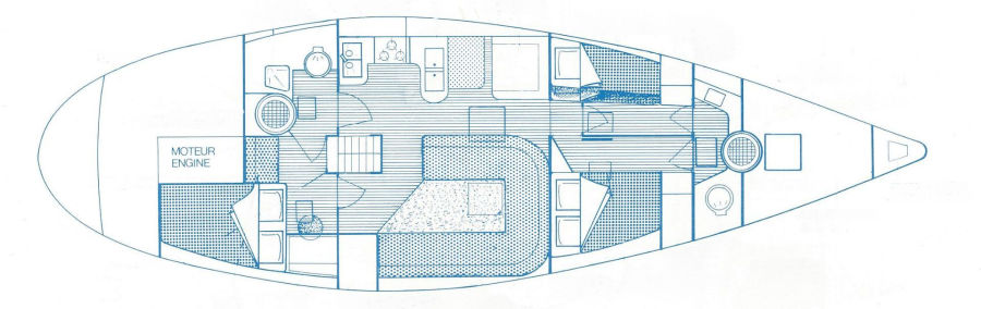 Wauquiez 47 Centurion  deck layout